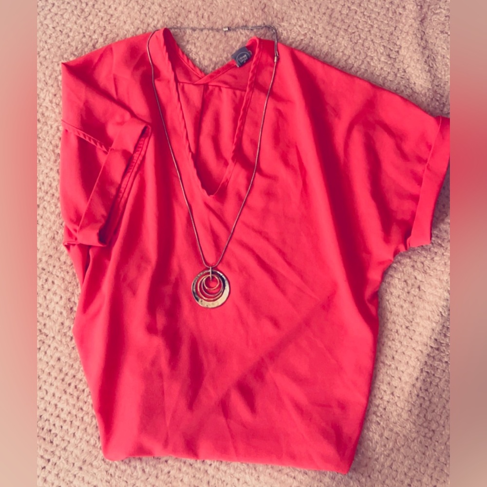 Coral blouse